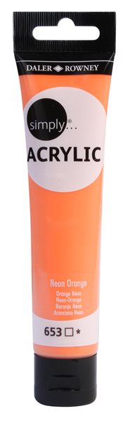 Akrylová barva Simply 75 ml - neonově oranžová, Sleva 24%