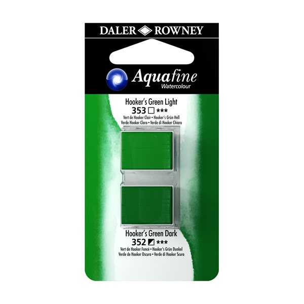 Levně Umělecká akvarelová barva Daler-Rowney Aquafine - dvojbalení - Hookers zelená sv/Hookers zelená tm.