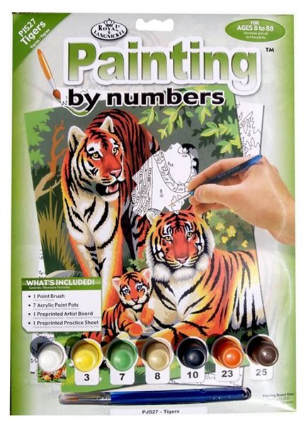 Levně Malování podle čísel 22 × 30 cm - Tygří rodinka