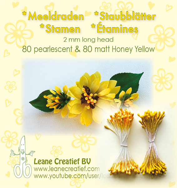 Levně Pestík do květů LEANE, medově žlutá - 160 ks