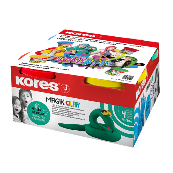 Kores Modelovací hmota Magik Clay Pastel LOLLIPOPZ - 4 × 40 g