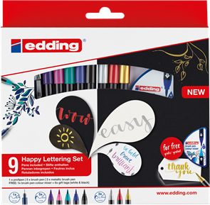 Edding Happy Lettering set e-1340/9+2, mixer a visačky