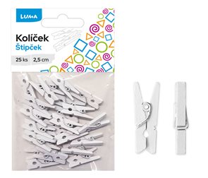 Kol&#237;ček 2,5cm b&#237;l&#253;, 25ks LUMA