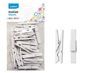 Kol&#237;ček 4,5cm b&#237;l&#253;, 25ks LUMA