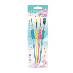Sada štětců KEYROAD Pastel, pěnov&#253; &#250;chop, blistr