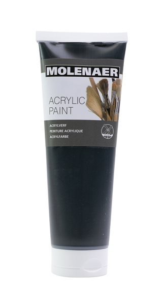 Akrylová barva Molenaer 250 ml - černá, Sleva 22%