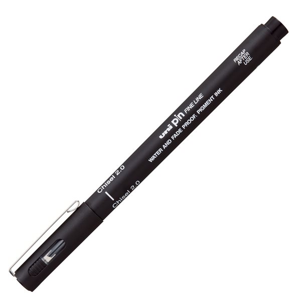 Liner PIN, 2 mm, seříznutý hrot - černý, Sleva 9%