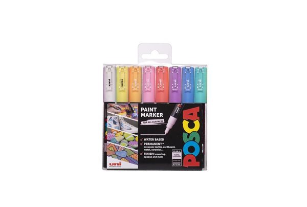 Levně Akrylové popisovače POSCA, PC-1M, 0,7–1 mm - 8 pastelových barev