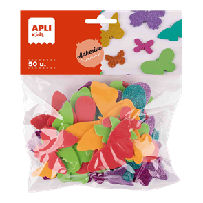 APLI pěnovka tvarov&#225; - mot&#253;li samolepic&#237; - 50 ks