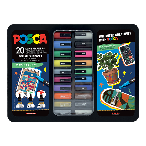 Sada popisovačů POSCA POP, PC-1M/PC-3M/PC-5M - mix 20 barev