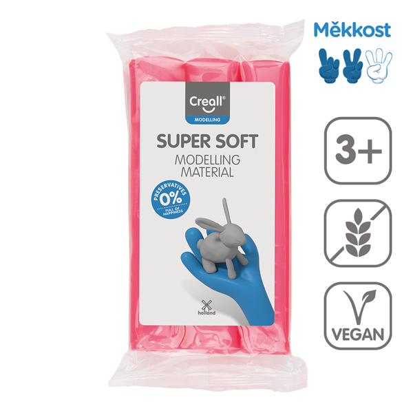 Modelovací hmota Creall Super soft, 500 g, růžová