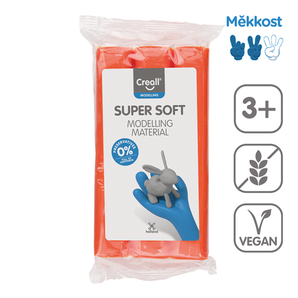 Modelovací hmota Creall Super soft, 500 g, oranžová