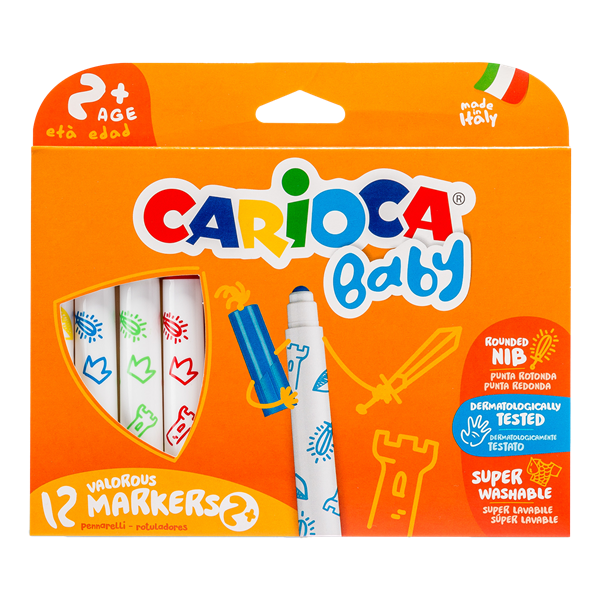 Fixy Carioca Baby 2+, kulatý hrot - 12 ks