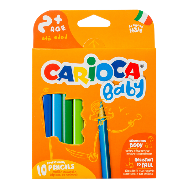 Pastelky trojhranné Carioca Baby 2+, 10 ks