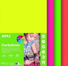 APLI Sada barevných papírů, A4, 170 g, 50 listů, mix fluo barev