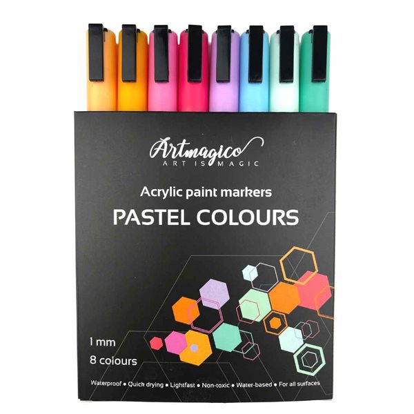 Levně Artmagico akrylové popisovače s jemným hrotem - pastelové - 8 ks