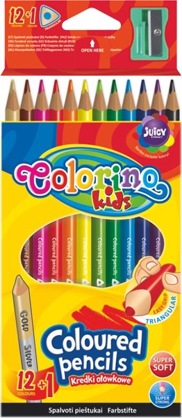 Levně Trojhranné pastelky Colorino - 12 + 1 barva + ořezávátko
