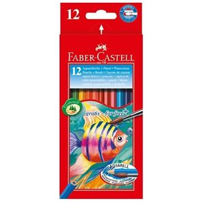 Pastelky Faber-Castell Akvarelové pap.krabička 12 barev + štěteček