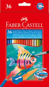 Pastelky Faber-Castell Akvarelové pap.krabička 36ks + štěteček