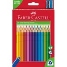 Pastelky Faber-Castell Jumbo trojhranné, 30 barev + ořezávátko