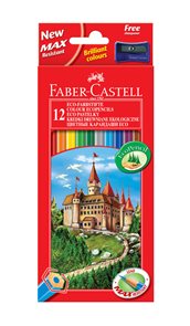 Pastelky Faber-Castell šestihranné, pap.krabička 12 barev