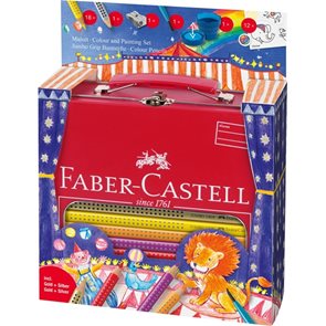 Pastelky Faber-Castell Jumbo Grip dárkový kufřík Cirkus 18ks + příslušenství