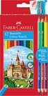 Pastelky Faber-Castell šestihranné Promo balení, 12 barev + 3 ks