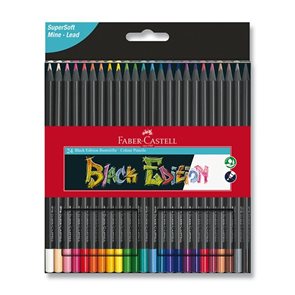 Pastelky Faber-Castel trojhrann&#233;, black edition - sada 24 barev