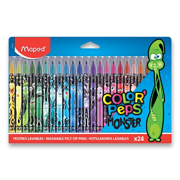 Levně Fixy dětské MAPED Color'Peps Monster - 24 barev