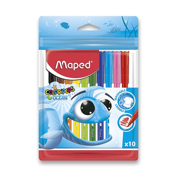 Levně Dětské fixy MAPED Color'Peps Ocean - 10 barev
