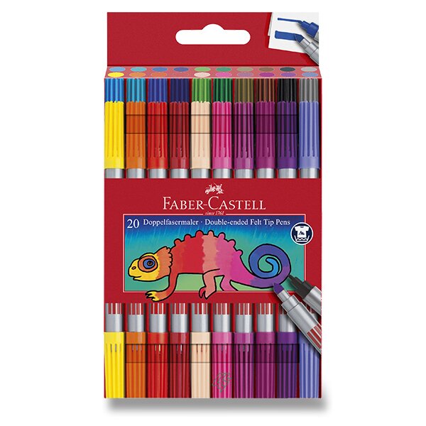 Levně Dětské oboustranné fixy Faber-Castell - 20 barev