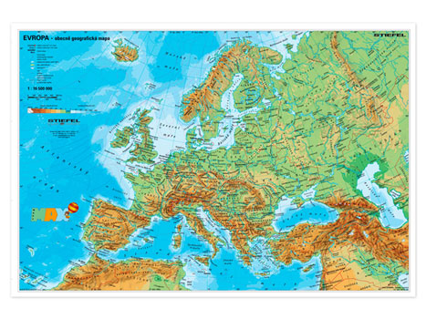 Levně Evropa fyzická/politická - mapa A3