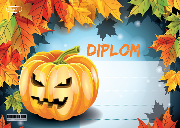 Levně Diplom A5 Podzim Halloween dýně a listí - A5