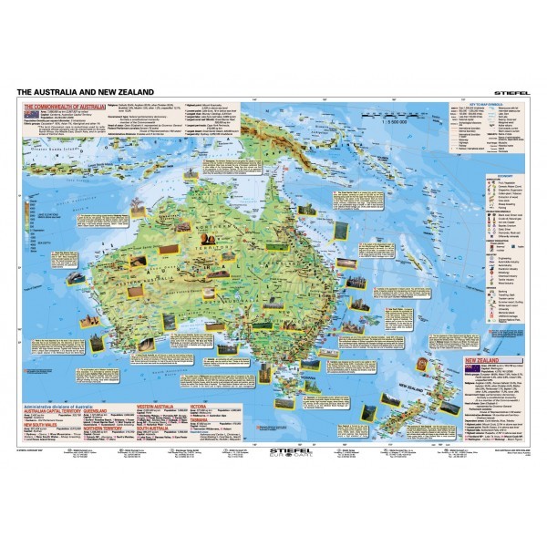 Basic Facts about Australia and New Zealand - mapa A3 - A3