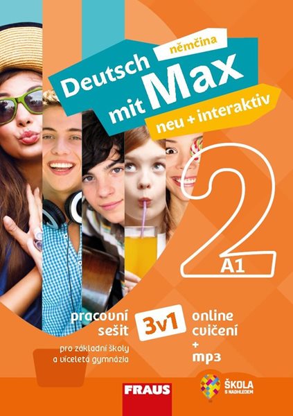 Deutsch mit Max neu + interaktiv 2 - hybridní pracovní sešit 3v1 (barevný) - 21 x 29,7 cm
