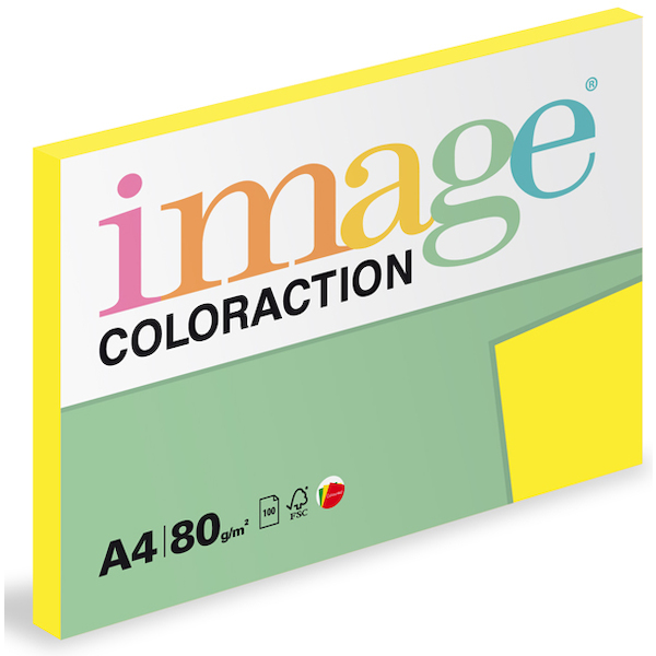 Levně Coloraction A4 80 g 100 ks - Ibiza/reflexní žlutá