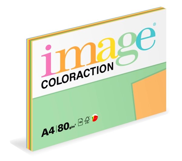 Levně Coloraction A4 80 g 5 × 20 ks - mix intenzívní (žlutá, modrá, zelená, červená, oranžová)