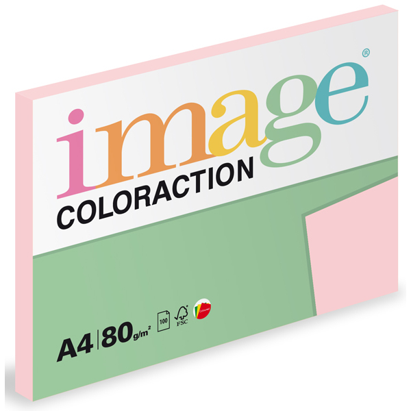 Levně Coloraction A4 80 g 100 ks - Tropic/pastelově růžová