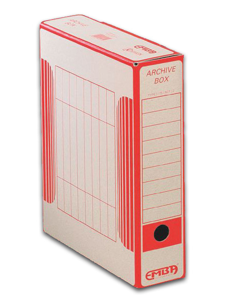 Levně EMBA Archivační box vnitřní 33 × 26 × 7,5 cm - červený potisk