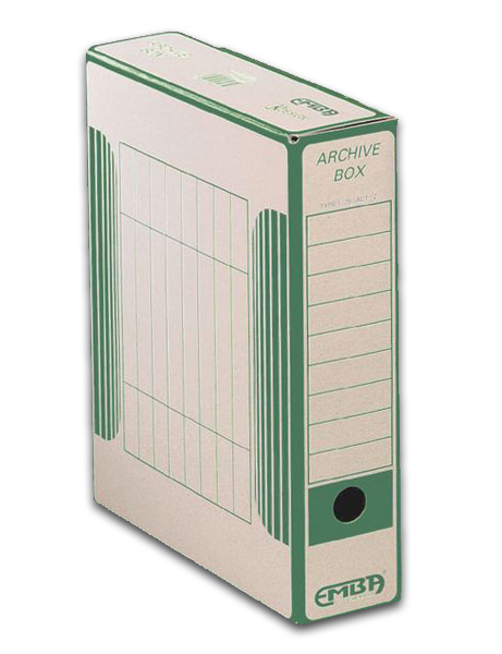 Levně EMBA Archivační box vnitřní 33 × 26 × 7,5 cm - zelený potisk