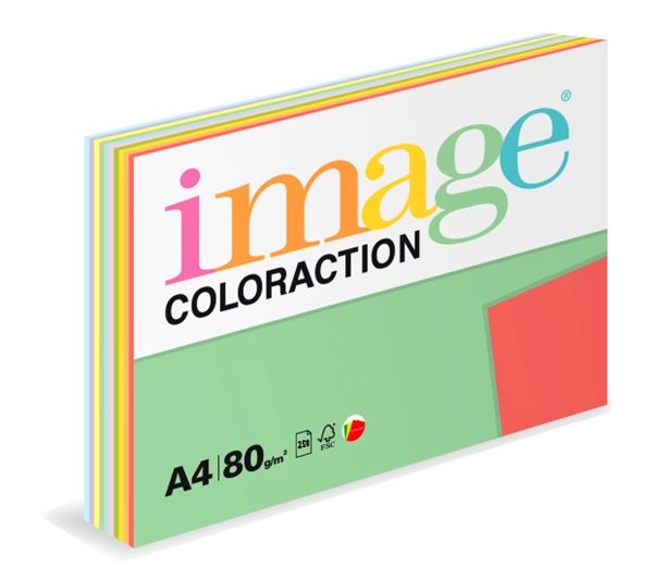 Levně Coloraction A4 80 g TOP MIX 10 × 25 ks - mix 10 barev