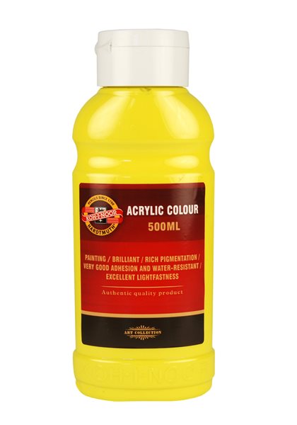 Levně Koh-i-noor akrylová barva Acrylic - 500 ml - žluť citronová