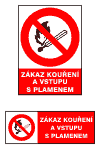 Zákaz kouření a vstupu s plamenem - A4/ plast