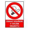 Zákaz kouření v celém objektu - A4/ plast