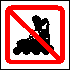 Zákaz jízdy na kolečkových bruslích - 10×10/ fólie