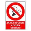Zákaz kouření v celém objektu - A4/ fólie
