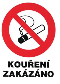 Zákaz kouření (označení restaurací) - 12x16 / samolepící folie