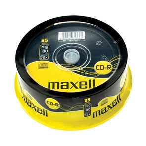 CD-R MAXELL 700 MB 52× Spindle box 25 ks