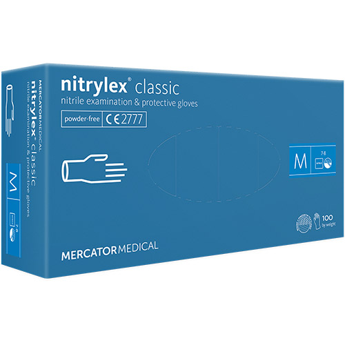 Levně Jednorázové rukavice Nitrylex Classic - bez pudru, vel. S ( 100 ks )