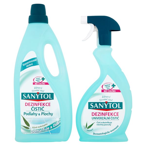 Levně Sanytol DuoPack Dezinfekce čistič podlahy & plochy 1 L + univerzální čistič 500 ml